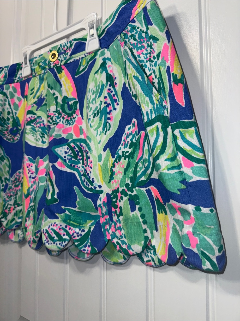 Lilly Pulitzer Skort Lorelie “Beckon Blue Wake Up Call” Scallop Hem Size 6 - Picture 5 of 8